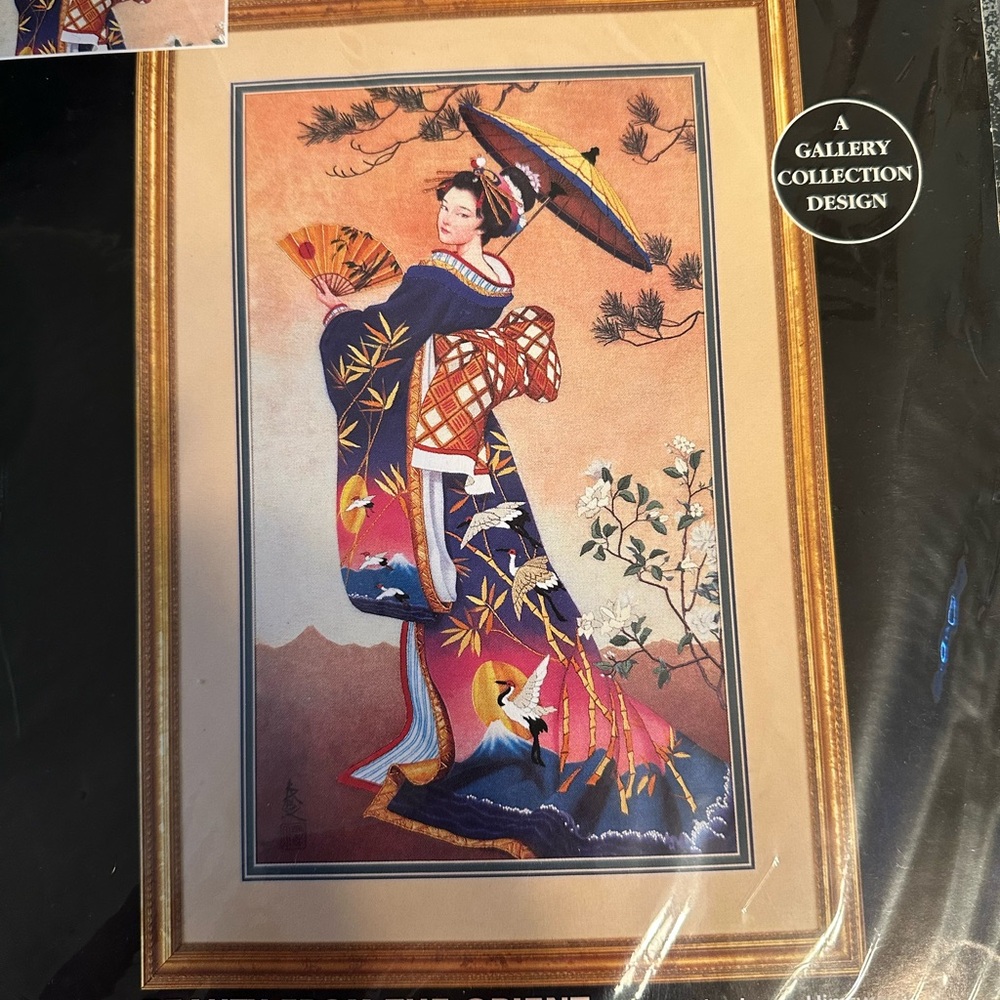 Elegant Japanese Geisha Art Cross stitch kits - set- Dimensions